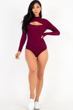 Front Cutout Long Sleeve Bodysuit - Fashionistas Showroom