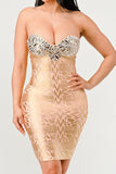 Gilded Glamour Strapless Dress - Fashionistas Showroom