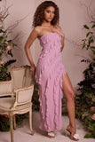 Sexy Strapless Backless Split Tassel Elegant Dress - Fashionistas Showroom