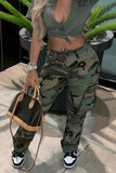High Waist Camouflage Overalls