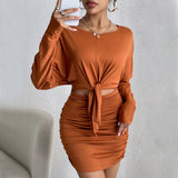 Burnt Orange 2-Piece with Slimming Sheath Skirt