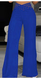 Women's High Waist Casual Pants Draping Pleated Hollow Water Ripple Wide Leg Pants Women's Trousers