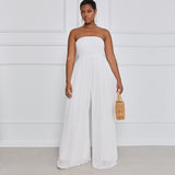 Wide Leg Casual Chiffon High Waist Jumpsuit