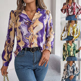 Leisure Contrast Striped Suit Collar Long Sleeve Shirt - Fashionistas Showroom
