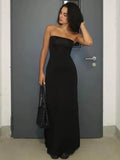 Sexy Tube Top Backless Slim Slit Long Dress - Fashionistas Showroom