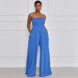 Wide Leg Casual Chiffon High Waist Jumpsuit