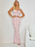 Western Style Skirt For Women 2024 Summer New Cross-border Foreign Trade European And American Amazon Sexy Waist-tight Floral Strap Dress