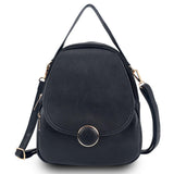 Backpack Black Rounded Small Handbag for Women