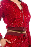 SEXY SEQUIN TWO PIECE PANT SET - Fashionistas Showroom 2pc