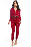 SEXY SEQUIN TWO PIECE PANT SET - Fashionistas Showroom 2pc